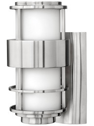 Saturn 12 inch Exterior Sconce in Stainless Steel.